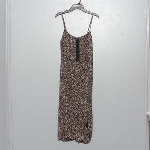 Volcom black floral skater spaghetti strap summer dress